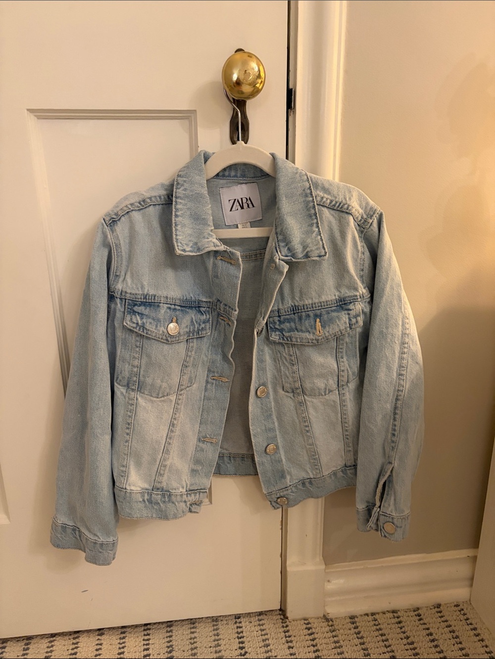 Zara Light Denim Jean Jacket - Pale Blue Trucker